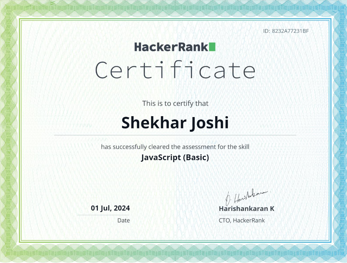 Certificate